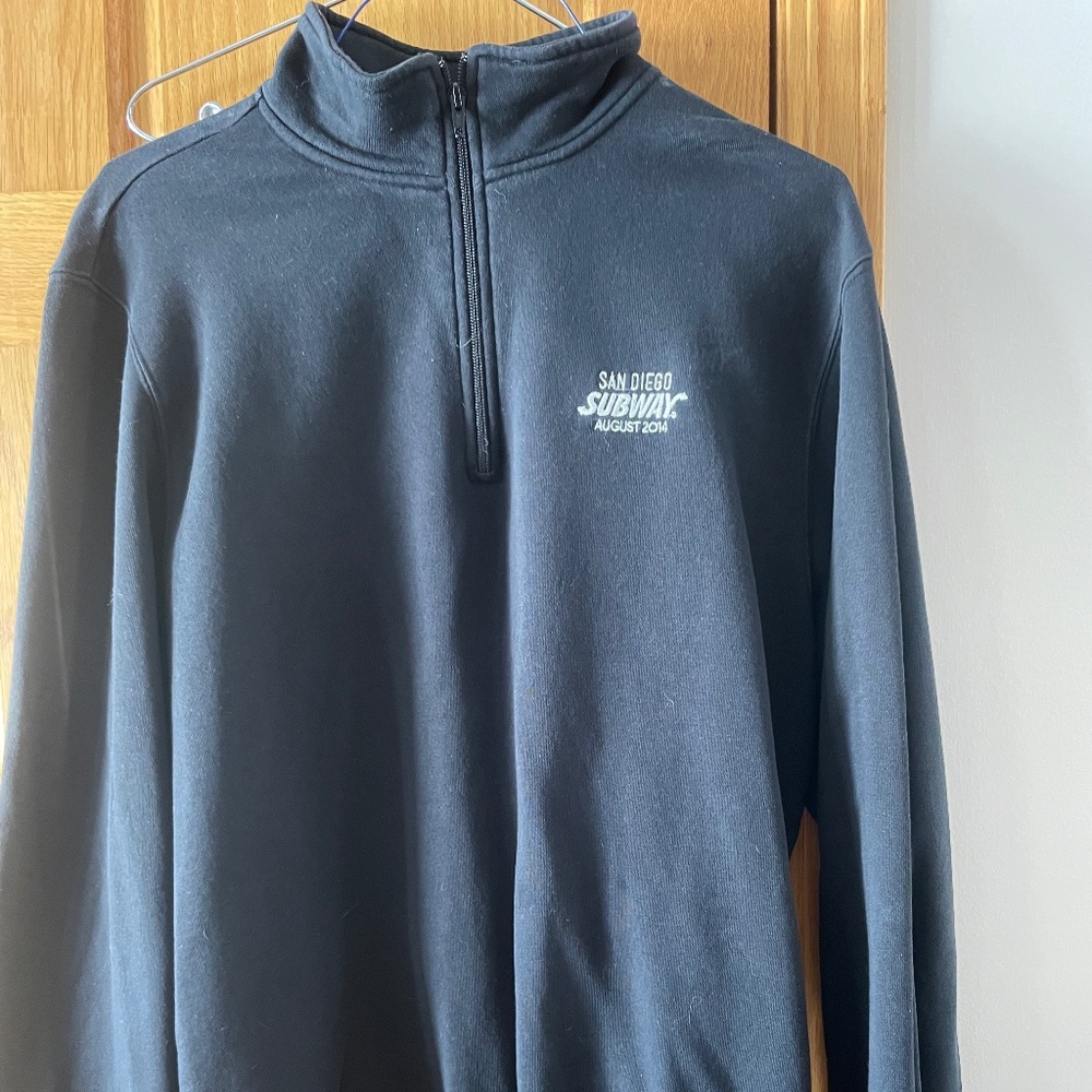 Men's San Diego Subway /1/2 zip Sweatshirt - Blue - EUC Size L